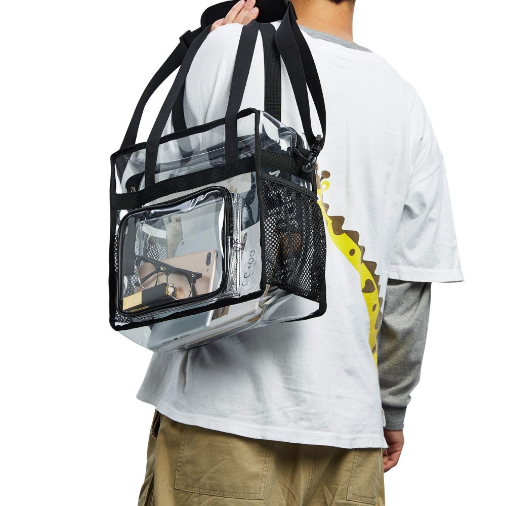 Heavy Equipment Bucket - กระเป๋าใสแบบสะพายข้าง ทนทาน ทำจากพลาสติกใส มีช่องซิป ผ่านการตรวจสอบความปลอดภัยสนามกีฬาได้อย่างรวดเร็ว เหมาะสำหรับผู้หญิง