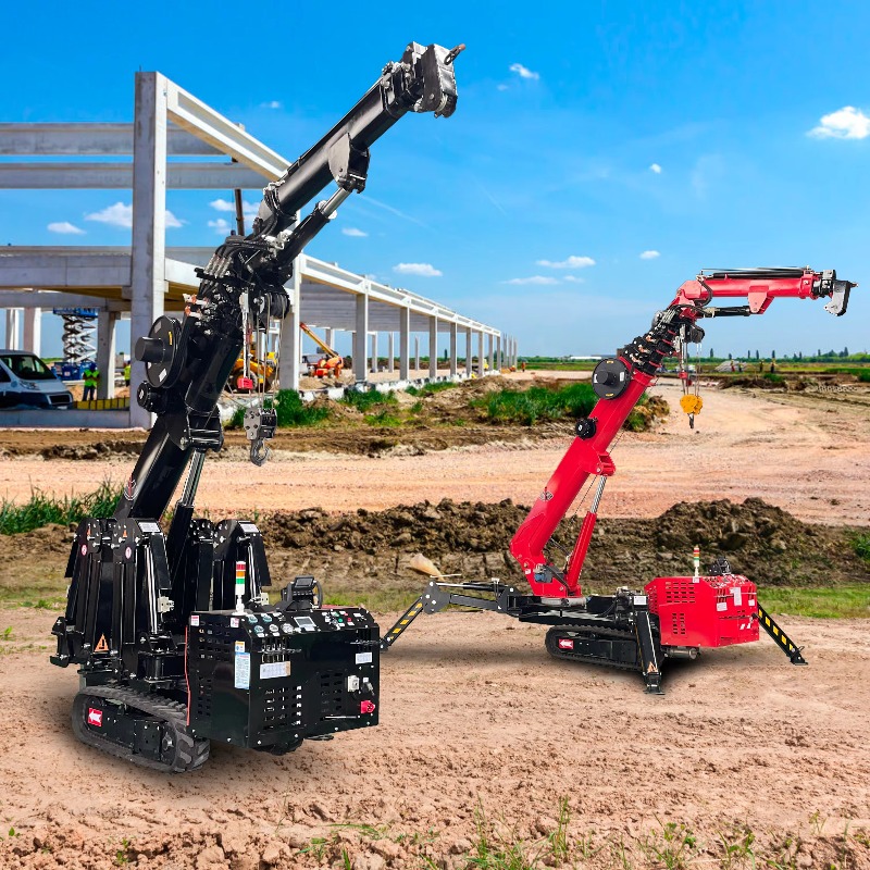 Heavy Equipment Electrical - รถเครนขนาดเล็กแบบพับได้ ควบคุมด้วยระบบไฮดรอลิกและไฟฟ้า พร้อมรีโมทคอนโทรล สำหรับงานยกของหนัก